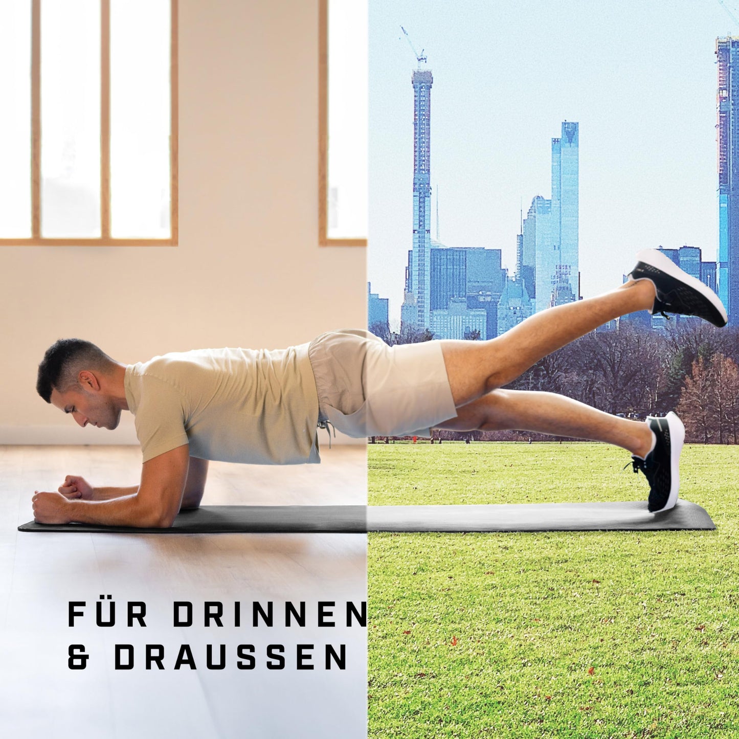 “Yogamatte 8mm rutschfest – Gepolsterte Fitness- & Sportmatte 183x60 cm”